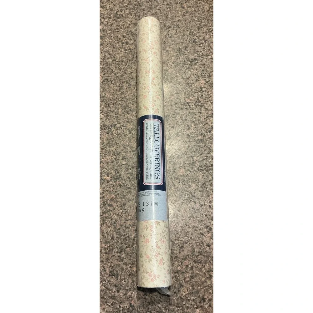 Vintage 1988 C&A Wallcoverings Pink Floral Wallpaper Bolt Dbl Roll -Sealed‎ NEW